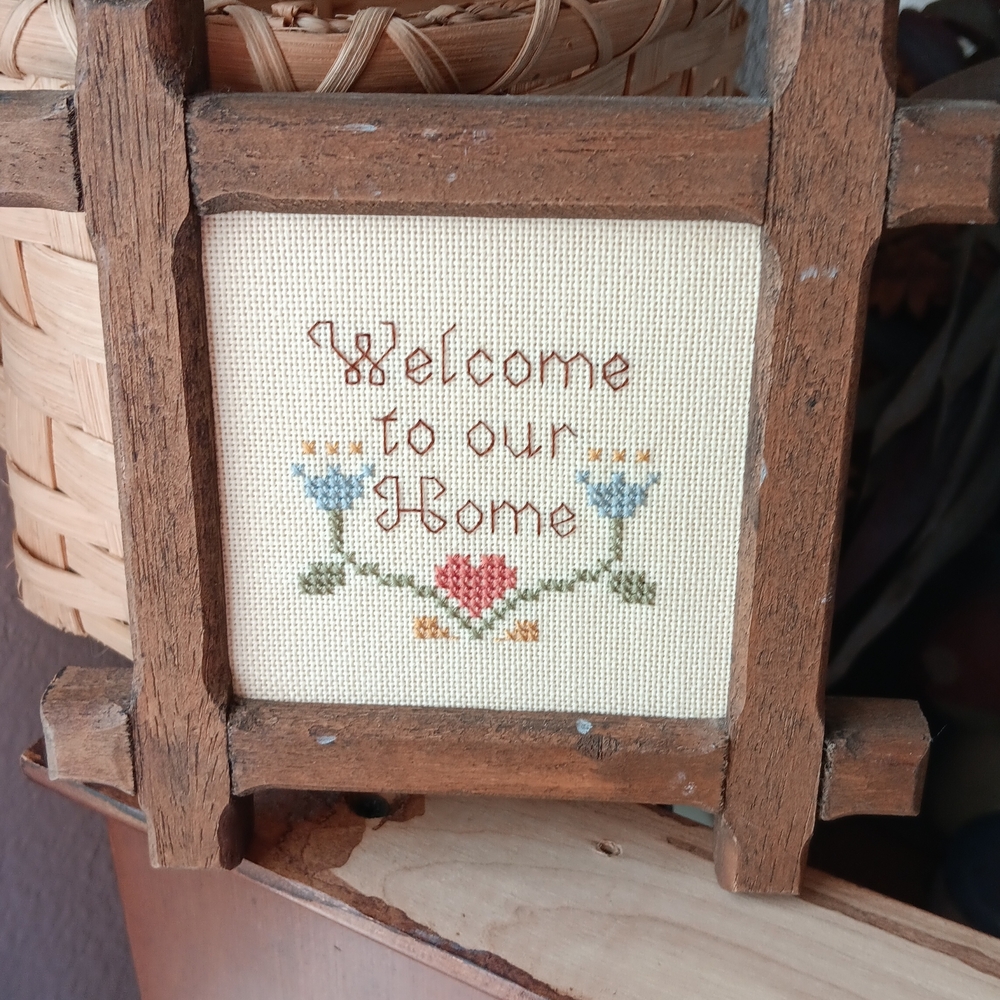 Brown and Cream Decor Accents Cross-Stitch Frame